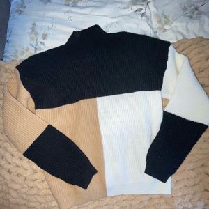 Color Block Turtle Neck